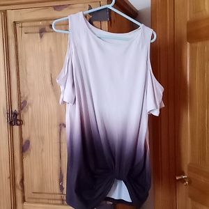 Off White, Smoky Gray,and Dark Gray Top with off the sleeve shoulders